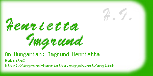 henrietta imgrund business card